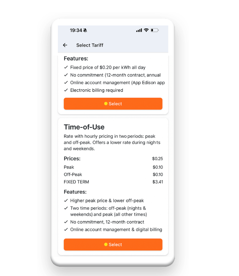 select tariff